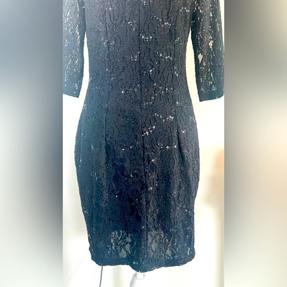 Jennifer Lopez Glamorous Blk Lace & Sequin Dress with Dazzling Details - Size M - Picture 10 of 16